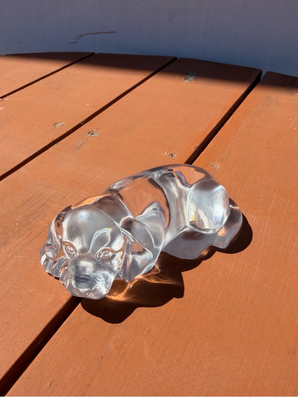 Vintage Sleeping Puppy Paperweight Figurine